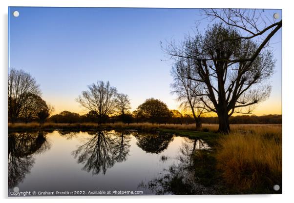 Richmond Park Sunrise Over White Ash Pond Acrylic by Graham Prentice
