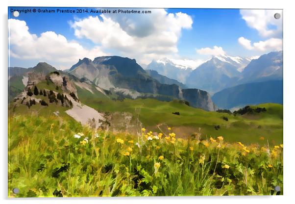 Swiss Mountain Landscape Acrylic by Graham Prentice