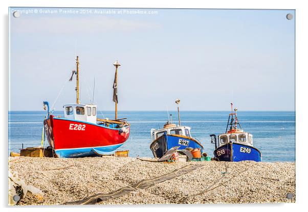 Colourful Fishing Boats Acrylic by Graham Prentice
