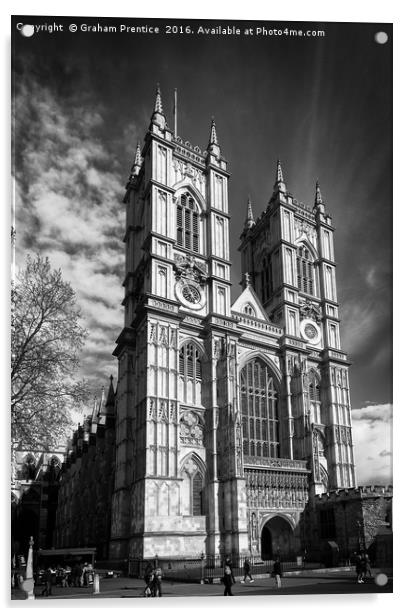 Westminster Abbey, London in monochrome Acrylic by Graham Prentice