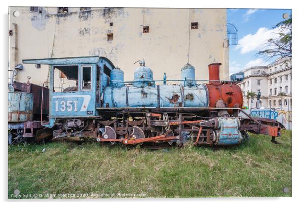 Cuban Railway Locomotive Engine Acrylic by Graham Prentice