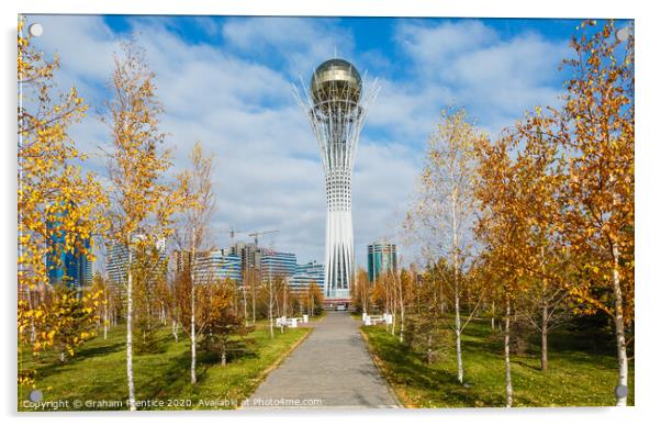 Bayterek Tower, Nur-Sultan (Astana) Acrylic by Graham Prentice