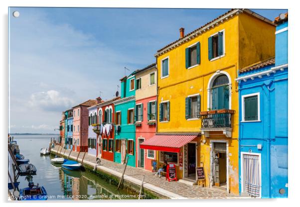 Burano Painted Buildings Acrylic by Graham Prentice