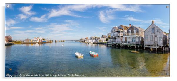 Waterfront Houses in Nantucket Acrylic by Graham Prentice