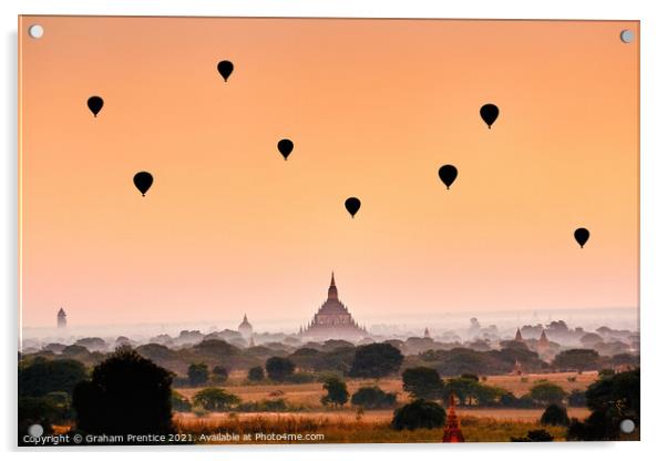 Balloons Over Bagan at Dawn Acrylic by Graham Prentice