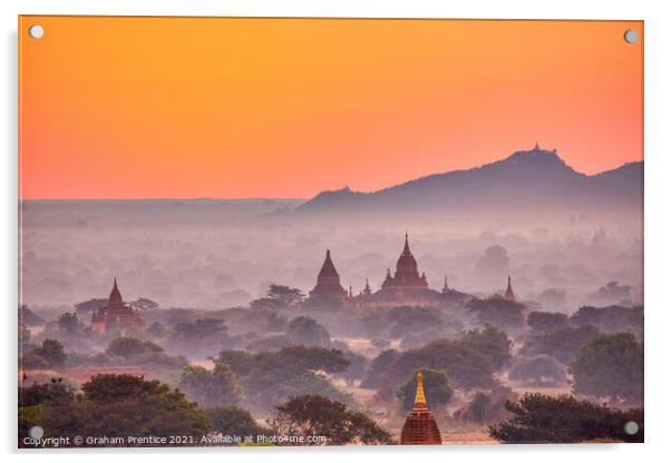 Dawn Over Old Bagan Acrylic by Graham Prentice