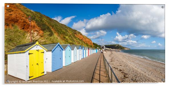 Beach Huts at Sidmouth Acrylic by Graham Prentice