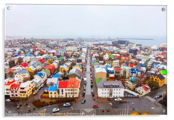 Downtown Reykjavik Cityscape, Iceland Acrylic by Graham Prentice