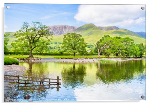 Buttermere Lake and Fell Acrylic by Graham Prentice