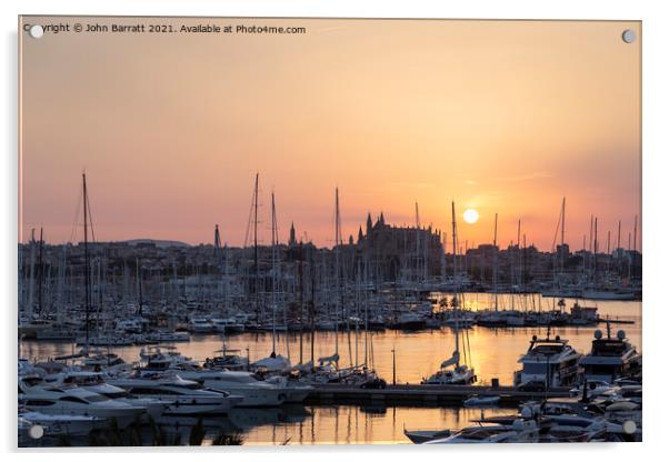 Palma Marina at Sunrise Acrylic by John Barratt