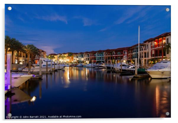 Twilight, Naples Bay Resort Acrylic by John Barratt
