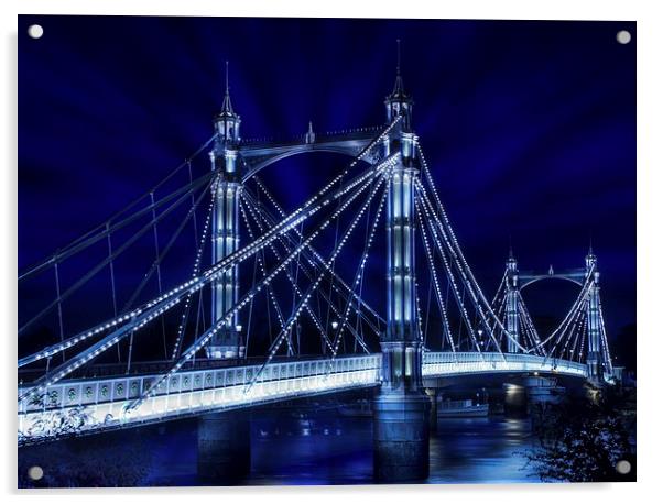  Albert Bridge, London Acrylic by LensLight Traveler