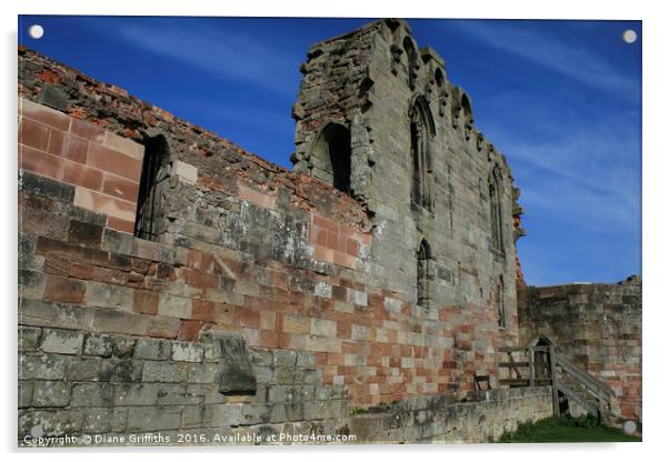 Stafford Castle Walls Acrylic by Diane Griffiths