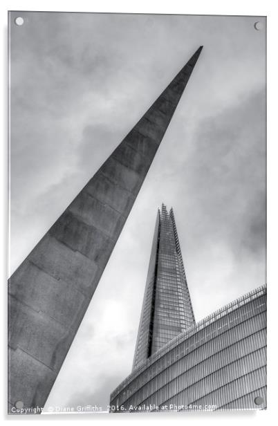 The Shard and the Pinnacle Acrylic by Diane Griffiths