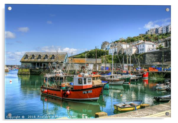 Mevagissey Harbour Acrylic by Diane Griffiths