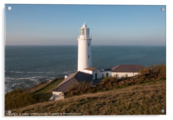 Trevose Head Lighthouse Acrylic by Diane Griffiths