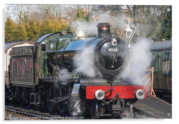 Steam Train at Bridgnorth Steam Gala Acrylic by Diane Griffiths