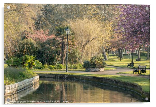 Trenance Gardens Newquay Acrylic by Diane Griffiths