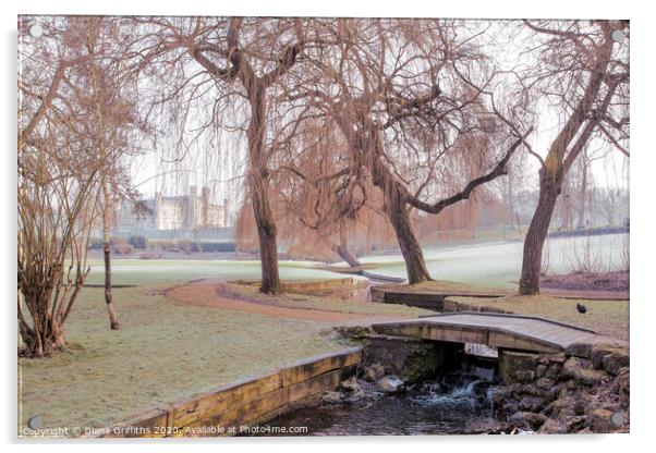 Winter at Leeds Castle, Kent Acrylic by Diane Griffiths