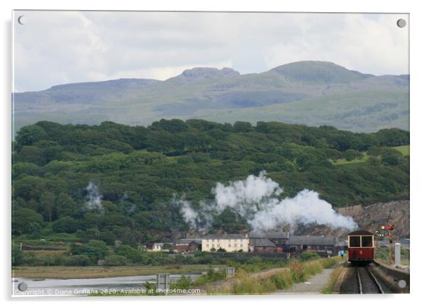Steam Train at Porthmadog, Wales Acrylic by Diane Griffiths