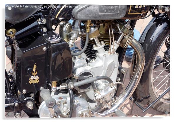  Vincent HRD 500cc Motor Cycle Engine Acrylic by Peter Jordan