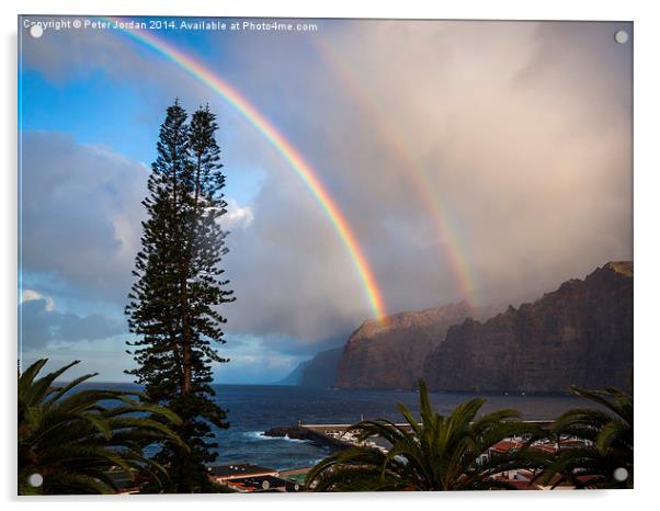  Rainbow Sea Cliffs 3 Acrylic by Peter Jordan