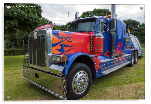 An American Peterbilt 379 truck used by a circus Acrylic by Peter Jordan
