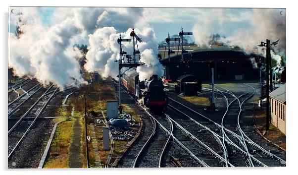 Approaching Kidderminster Station. Acrylic by John Evans