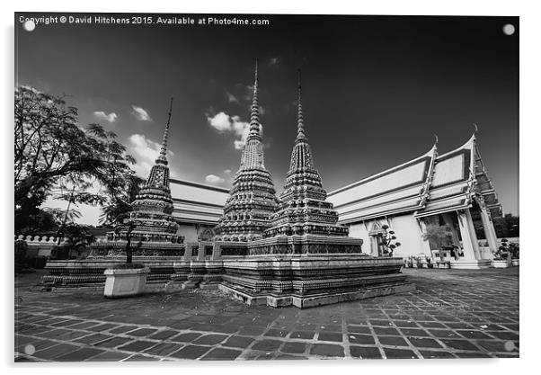 Three buddhist pagodas Acrylic by David Hitchens