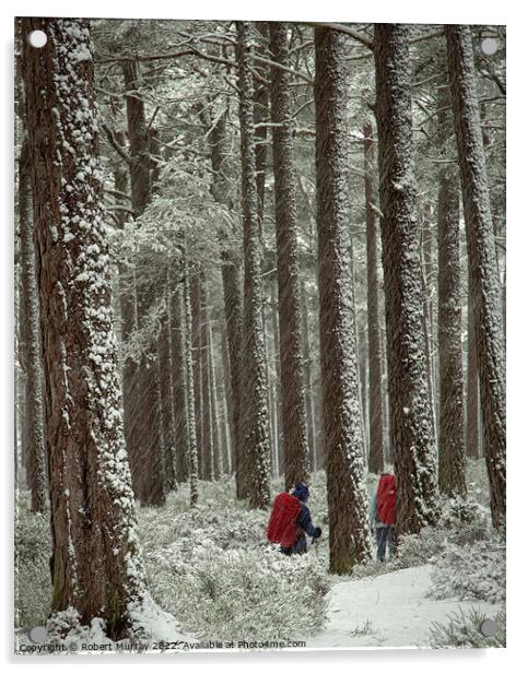 Winter Backpackers Acrylic by Robert Murray
