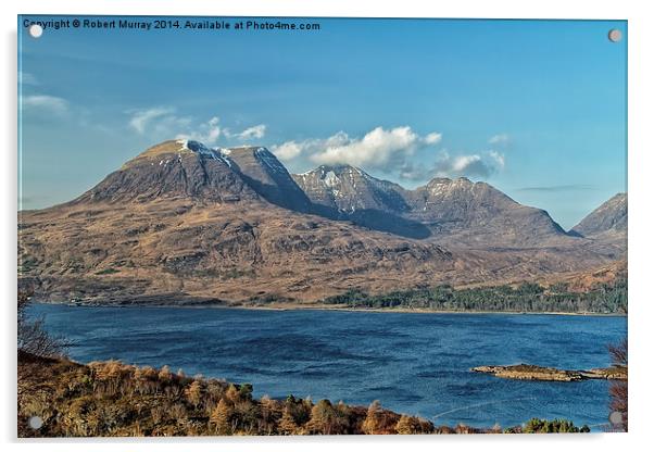 Beinn Alligin and Loch Torridon. Acrylic by Robert Murray
