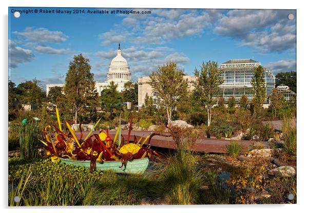 Washington Gardens and Capitol  Acrylic by Robert Murray