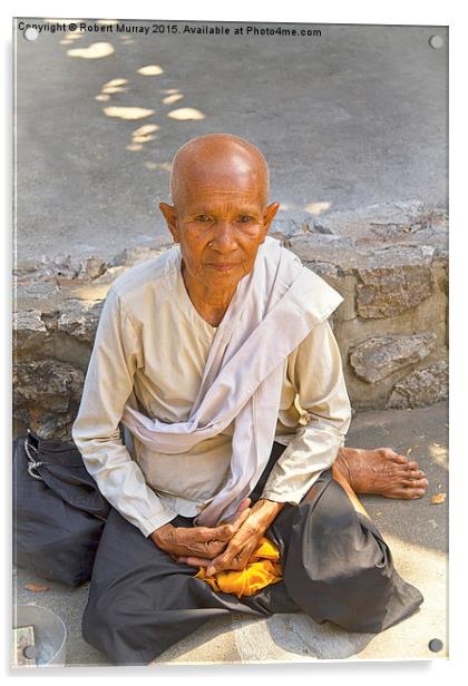  Cambodian Monk Acrylic by Robert Murray