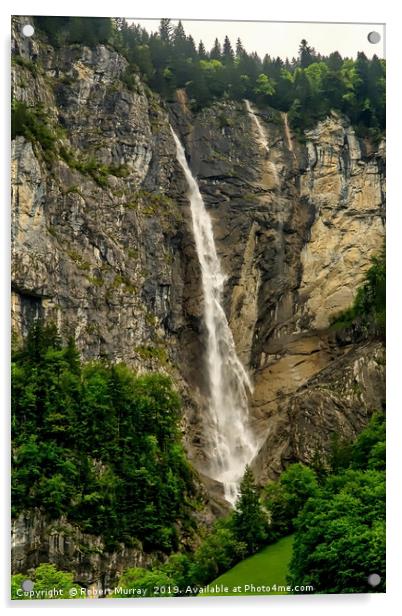  Waterfall, Lauterbrunnen Valley, Switzerland. Acrylic by Robert Murray