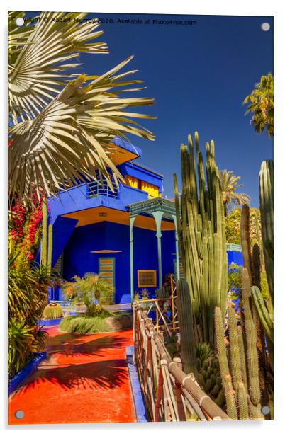 Villa Majorelle, Marrakesh, Morocco. Acrylic by Robert Murray