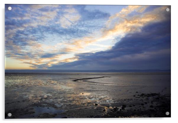 Dusk at West Kirby Acrylic by Andy Heap