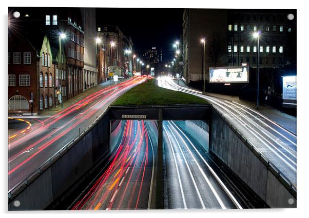 Queensway Tunnel at Night Acrylic by Andy Heap