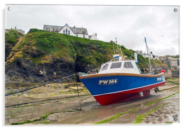 Fishing Boat at Port Isaac, Cornwall Acrylic by Andy Heap