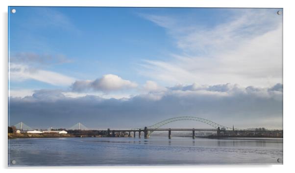 Trio of bridges at Runcorn Acrylic by Jason Wells