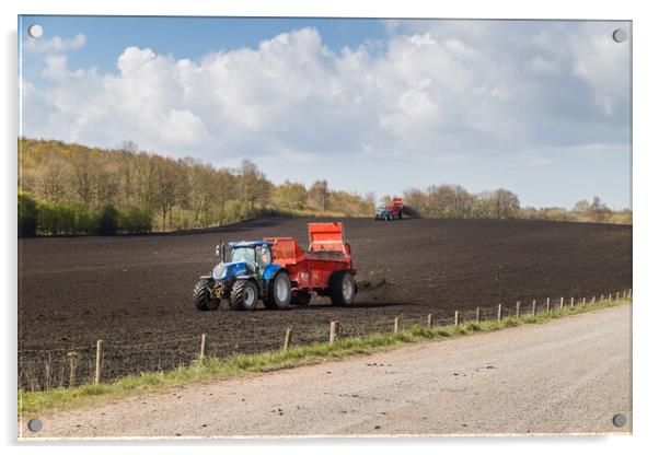 Tractors muck spreading Acrylic by Jason Wells