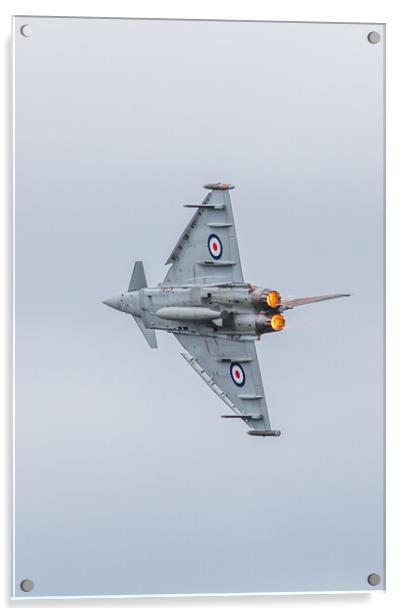 RAF Typhoon accelerates into a tight turn Acrylic by Jason Wells