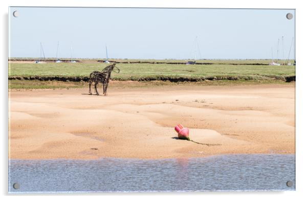 Horse sculpture at Wells next the Sea Acrylic by Jason Wells