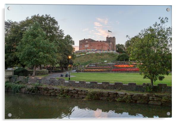 Tamworth Castle seen over the River Anker Acrylic by Jason Wells
