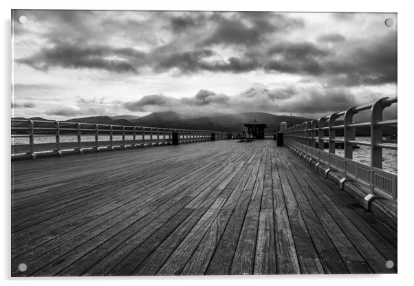 Beaumaris Pier in monochrome Acrylic by Jason Wells