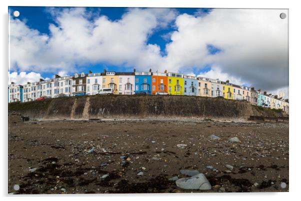 Colourful houses at Criccieth Acrylic by Jason Wells