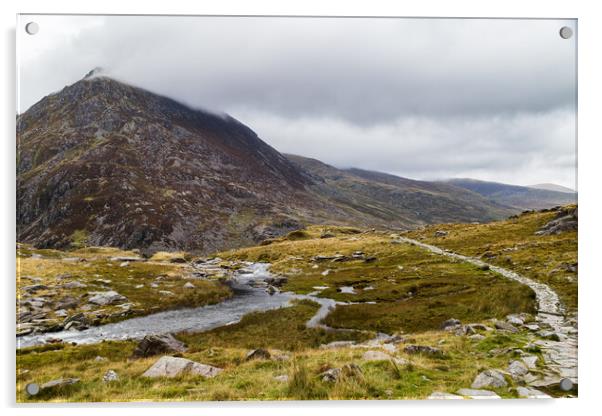 Curving pathway to Llyn Ogwen Acrylic by Jason Wells