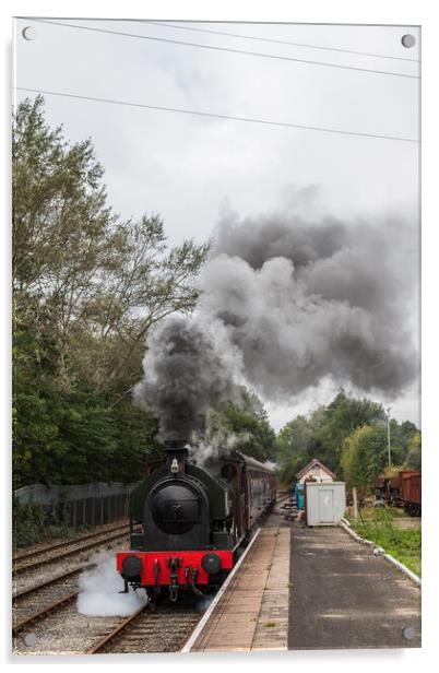 Steam train approaching a platform Acrylic by Jason Wells