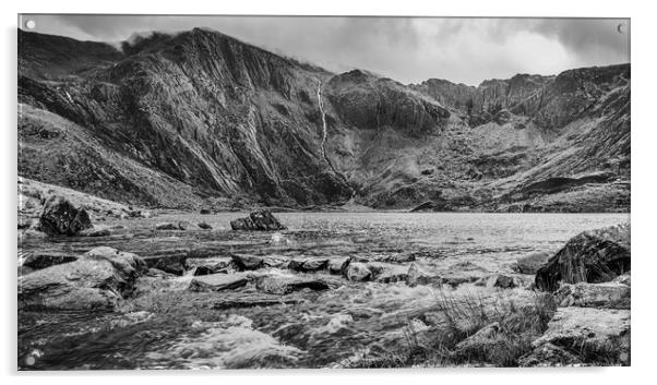 Water running from Lake Idwal Acrylic by Jason Wells