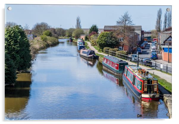 Narrow boats lined up at Burscough Acrylic by Jason Wells