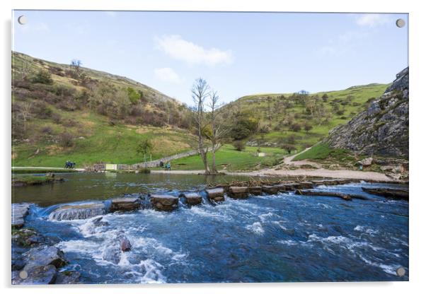 Tourists exploring Dovedale Acrylic by Jason Wells